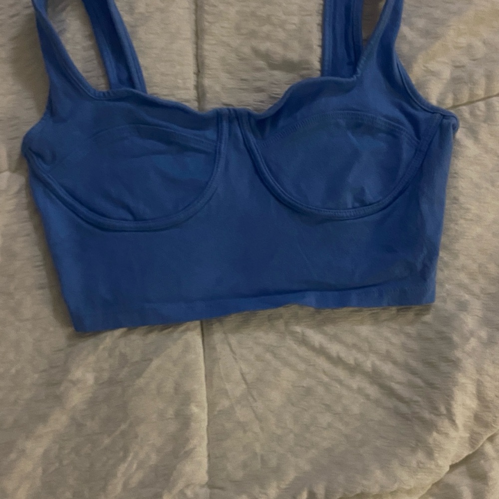 Blue Cropped Tank Top